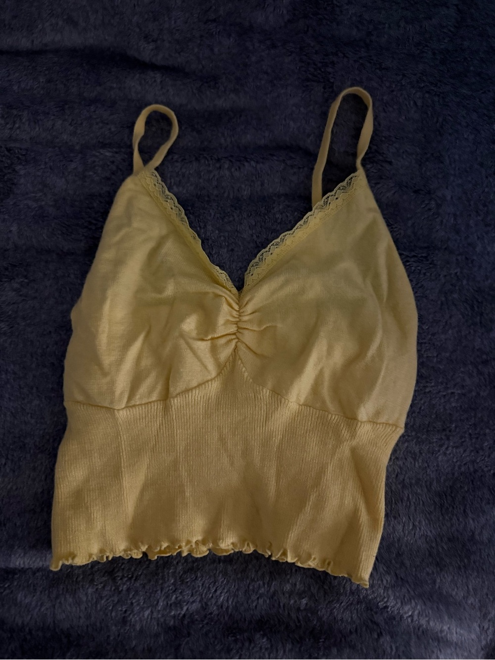 La Hearts Pale Yellow Lace-Trim Cami